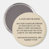 3" Ronde magneet met "A LOVED ONE'S BLESSING" (Voorkant / Achterkant)