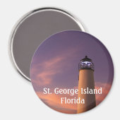 3" Ronde Magneet - Vuurtoren (Paarse schemering) (Voorkant / Achterkant)