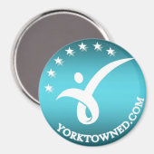 3" ronde magneet - Yorktown Onderwijs (Voorkant / Achterkant)