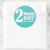 3" ronde STICKER - 2 maanden zwanger (Tas)