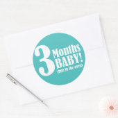 3" ronde STICKER - 3 maanden zwanger (Envelop)
