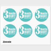 3" ronde STICKER - 3 maanden zwanger (Vel)