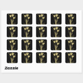 3 Röntgenbloemen Wijnlabel Vierkante Sticker (Vel)