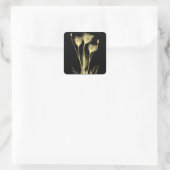 3 Röntgenbloemen Wijnlabel Vierkante Sticker (Tas)