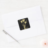 3 Röntgenbloemen Wijnlabel Vierkante Sticker (Envelop)