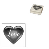 3 Rood hart gevormd, liefde, harten, Rubberstempel (Gestempeld)