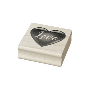 3 Rood hart gevormd, liefde, harten, Rubberstempel