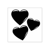 3 Rood hart gevormd, liefdesharten, rubberen stemp Rubberstempel (Afrduk)