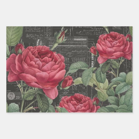 3 Roos Koolkolen Ephemera Sheets Inpakpapier Vel (Voorkant 3)