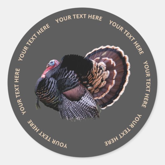 3" Round Wild Turkey Sticker (Voorkant)