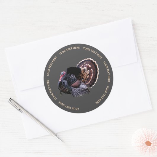 3" Round Wild Turkey Sticker (Envelop)