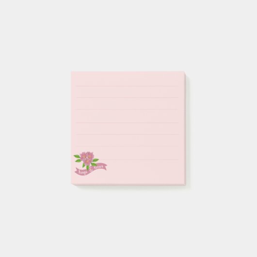 3 Roze Bloemen Post-It Notities Post-it® Notes (Voorkant)