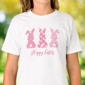 3 Roze en witte Bunny Rabbits | Vrolijk Pasen T-shirt