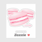 3 roze macarons sticker (Vel)