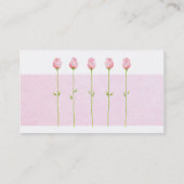 3 Roze rosebuds profielkaart Visitekaartje (Achterkant)