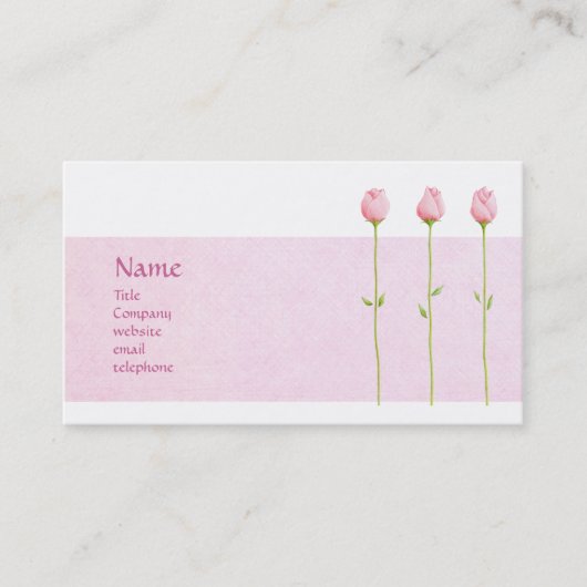 3 Roze rosebuds profielkaart Visitekaartje (Voorkant)