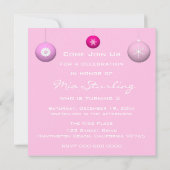 3 Roze Snowflake-Flower-siernamen Kaart (Achterkant)