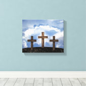 3 Ruw Kruisen met Lucht Canvas Afdruk (Insitu (Houten vloer))
