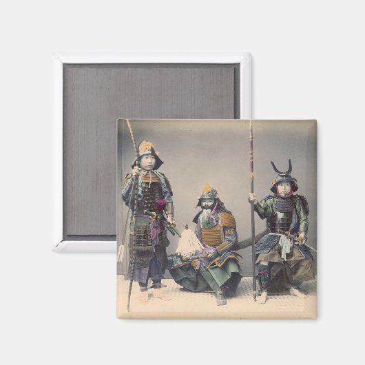 3 Samoerai in pantser  fotomagneet Magneet (Voorkant / Achterkant)