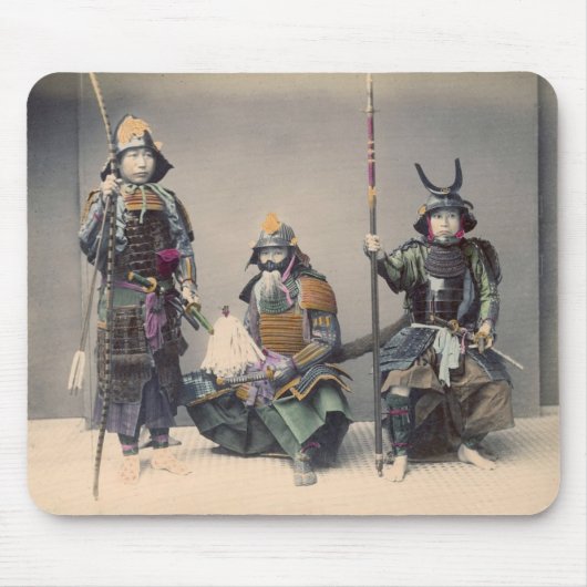 3 Samurai in Armor Photo Mousepad Muismat (Voorkant)