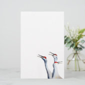 3 Sandhill kranen foto briefpapier papier (Staand voorkant)