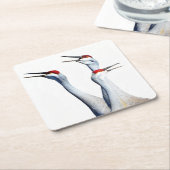 3 Sandhill kranen fotopapier Onderzetter (Schuin)