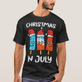 3 Santa Popsicles Christmas In July Cute Summer Xm T-shirt (Voorkant)
