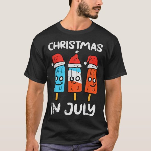 3 Santa Popsicles Christmas In July Cute Summer Xm T-shirt (Voorkant)
