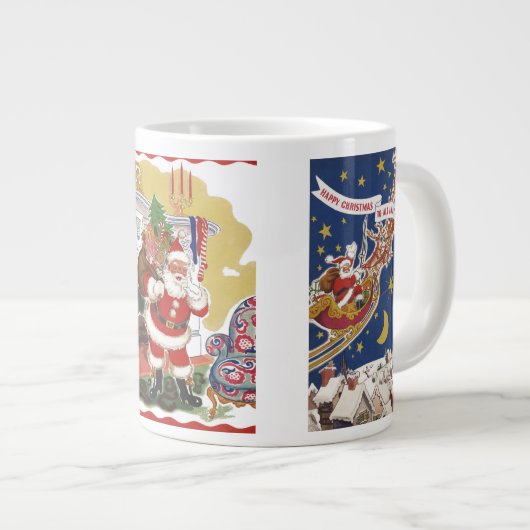 3  Santas uit Twas Night voor Kerstmis Grote Koffiekop (Voorkant rechts)