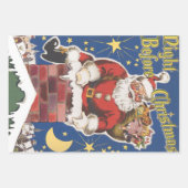 3  Santas uit Twas Night voor Kerstmis Inpakpapier Vel (Voorkant)
