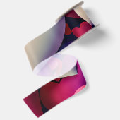 3" satijnen lint roze, tes & grijs print (Achterkant)
