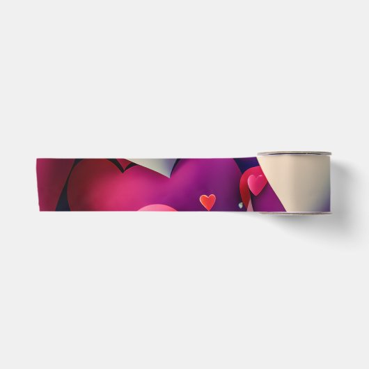 3" satijnen lint roze, tes & grijs print (Voorkant)