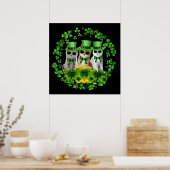 3 Schattige Drie Katten St Patrick Cadeau Kitty Ie Poster (Keuken)