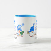 3 Schattige Kerstkabouter Aangepaste Naam 2 Kleur Mok (Midden)