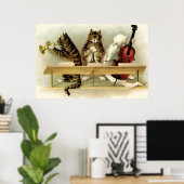 3 Schattige Muzikale Katten Print (Thuiskantoor)