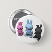 3 schattige wabbetjes ronde button 5,7 cm (Voorkant /achterkant)