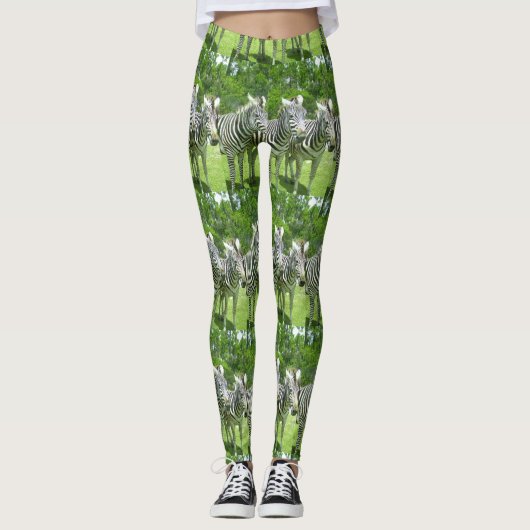 3 Schattige zebra's Leggings (Voorkant)