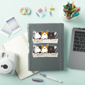 3 Schattigee gelukkige Kawaii Chibi katten Sticker (iPad Cover)