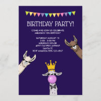 3 Schattigee Llama Gezichten Illustratie Verjaarda