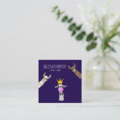 3 Schattigee Llama Gezichten Illustratie Vierkante Visitekaartje (Staand voorkant)