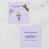 3 Schattigee Llama Gezichten Illustratie Vierkante Visitekaartje (Voorkant / Achterkant)
