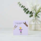 3 Schattigee Llama Gezichten Illustratie Vierkante Visitekaartje (Staand voorkant)