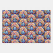 3 Schattigee paashaas cadeau Inpakpapier Vel (Voorkant 3)