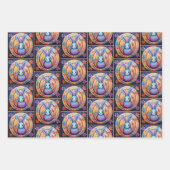 3 Schattigee paashaas cadeau Inpakpapier Vel (Voorkant 2)