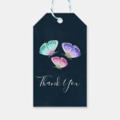 3 Schattigee pastel Waterverf vlinders dank u Cadeaulabel (Voorkant)