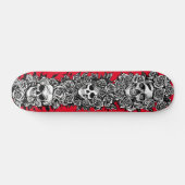 3 schedelvlakken met rozen Gothic Punk Kunsttekeni Persoonlijk Skateboard (Horizontaal)