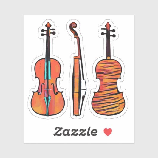 3 schendt Originele Musical Instruments Pop Art Sticker (Vel)