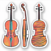 3 schendt Originele Musical Instruments Pop Art Sticker (Voorkant)