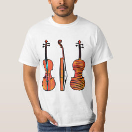 3 schendt Originele Musical Instruments Pop Art T-shirt