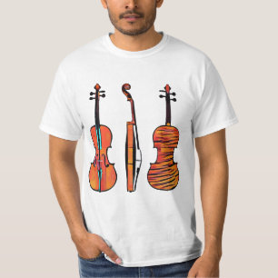 3 schendt Originele Musical Instruments Pop Art T-shirt